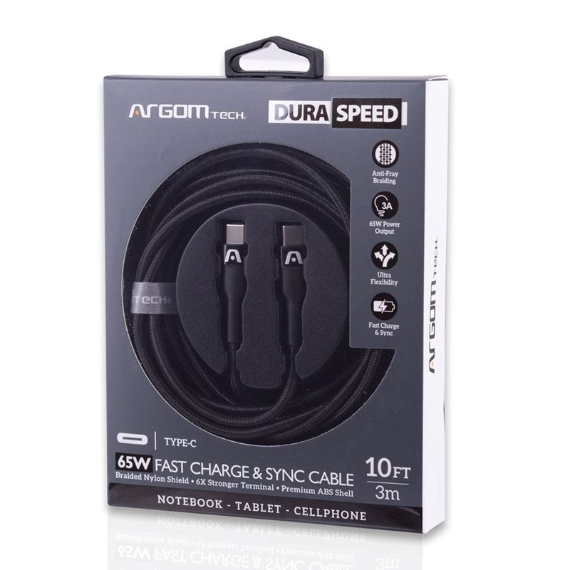 CABLE ARGOM TIPO C TO TIPO C 10 PIES ARG-CB-0048BK
