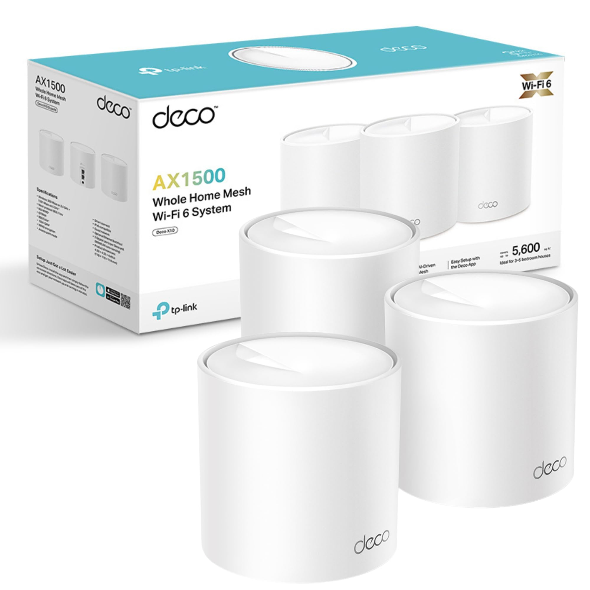 LAN ROUTER TP-LINK DECO X10 WI-FI 6 MESH AX1500 (3PACK)