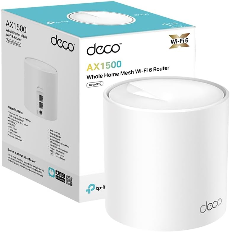 LAN ROUTER TP-LINK DECO X10 WI-FI 6 MESH AX1500 (1PACK)