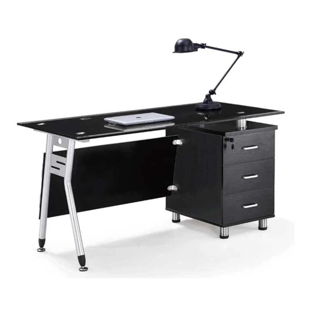 ESCRITORIO DE CRISTAL CON GAVETA SIT-D375
