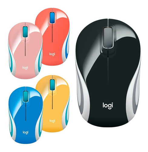 MOUSE USB LOGITECH M187 WIRELESS BLACK/COLORS