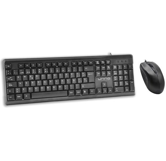 TECLADO/MOUSE USB ESPAÑOL UNNO KLASS KB6721BK