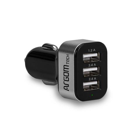 CARGADOR CARRO/USB  ARGOM 1A/ 2.4A ARG-AC-0113BK