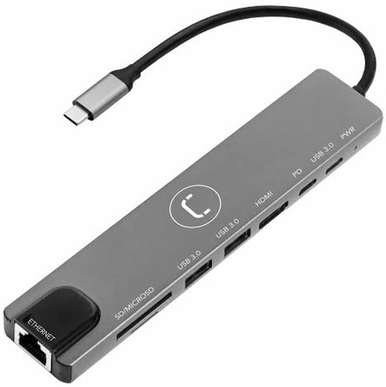 USB 3.0 HUB 8 EN 1 PUERTOS UNNO TEKNO HB1109GY